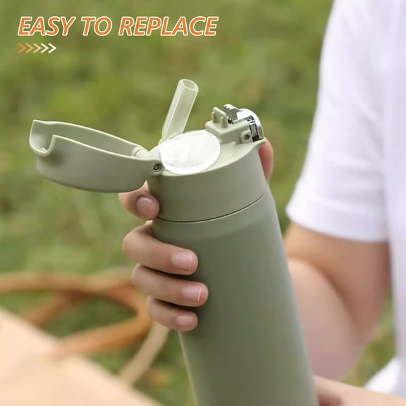 GOOHOCHY  2 Pcs Toddler Water Bottle Kids with Straw Baby Transparent