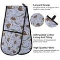 thumbnail image 2 of Yayeee Double Oven Mitt Kitchen Heat Resistant Baking 35" x7" Quilted Cotton Glove, Purple Otters Pattern, 2 of 6