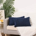 thumbnail image 6 of Unique Bargains 4 Pcs Soft Cozy Throw Pillow Covers 12" x 20" Dark Blue/Blue Flower, 6 of 6