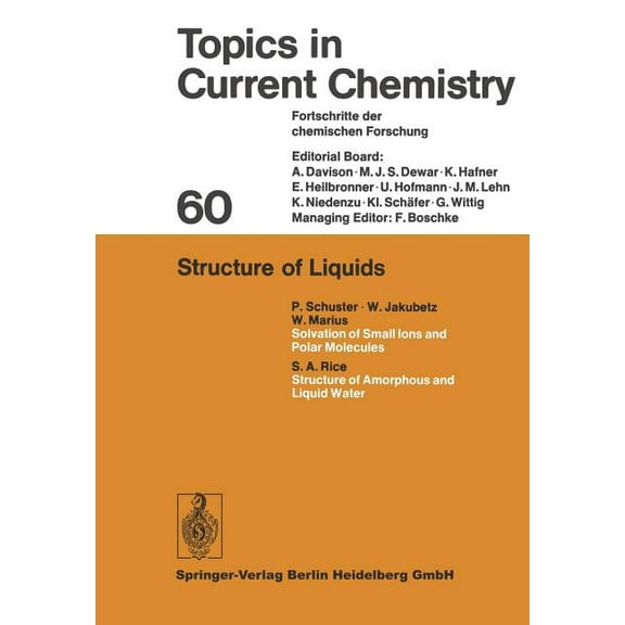 Topics in Current Chemistry Structure of Liquids, Book 60, (Paperback)