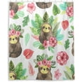 thumbnail image 2 of Coolnut Pink Flower and Sloth Shower Curtain Waterproof Bathroom Fabric Shower Curtain Set with Hooks, 60x72 inches（110） Home Decor, 2 of 6