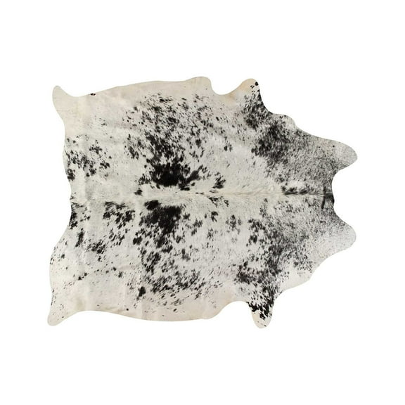 72" x 84" White and Black Cowhide Rug