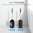 thumbnail image 7 of Toilet Brush and Holder Set, Compact Size Curved Toilet Bowl Brush for Bathroom Deep Cleaning with Stainless Steel Handle Toilet Cleaner Brush, Black, 7 of 7