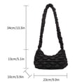 thumbnail image 4 of Bolso suave acolchado para mujer, Bolso acolchado para axilas de algodón de azúcar (negro), 4 of 8