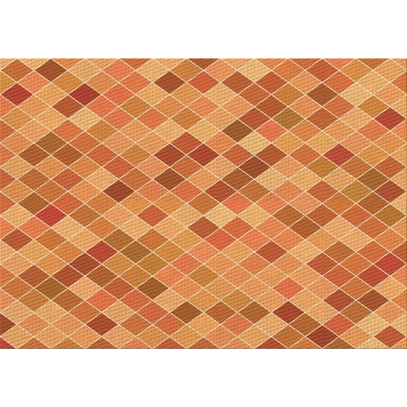 Ahgly Company Machine Washable Indoor Rectangle Transitional Orange Area Rugs, 4' x 6'