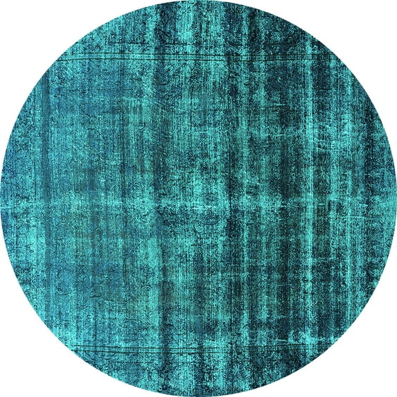Ahgly Company Indoor Round Persian Turquoise Blue Bohemian Area Rugs, 8' Round