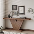 thumbnail image 3 of GZXS 66" Rectangle Console Table for Entryway, Space-Saving X-Frame Wooden Sofa Table with Wide Top, Heavy-Duty Hallway Table for Living Room, Foyer (Imitative Oak), 3 of 7