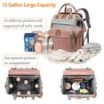 thumbnail image 3 of Mochila para pañales Astro alan Baby con cambiador, gris y rosa, 3 of 7