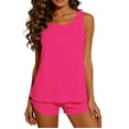 thumbnail image 2 of Stamzod Pajamas Set for Women Sleeveless Sleepwear Summer Shorts Pjs Soft 2 Piece Lounge Sets Hot Pink M, 2 of 8