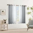 thumbnail image 2 of XWZO Grey Curtains Set of 2, Faux Linen Gradient Sheer Curtains 54 Inch Long, Ombre Window Curtain Drapes for Small Window, 52 x 54 Inches, Grey, 2 of 9