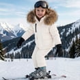 thumbnail image 2 of Toddler Kids Winter 2-Piece Snowsuit Set - Solid Color Thick Down Jacket with Large Collar, Waterproof & Windproof Outdoor Snow Gear, Casual Daily Wear, Warm Ski Outfit | CSEONE, 2 of 8