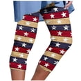 thumbnail image 3 of QATAINLAV Womens American Flag Capri Leggings Independence Day Cropped Yoga Pants Gym Workout Legging Capris Summer Stretch Bottom Tight 4th of July Outfits Prime By Hour Brown M, 3 of 6