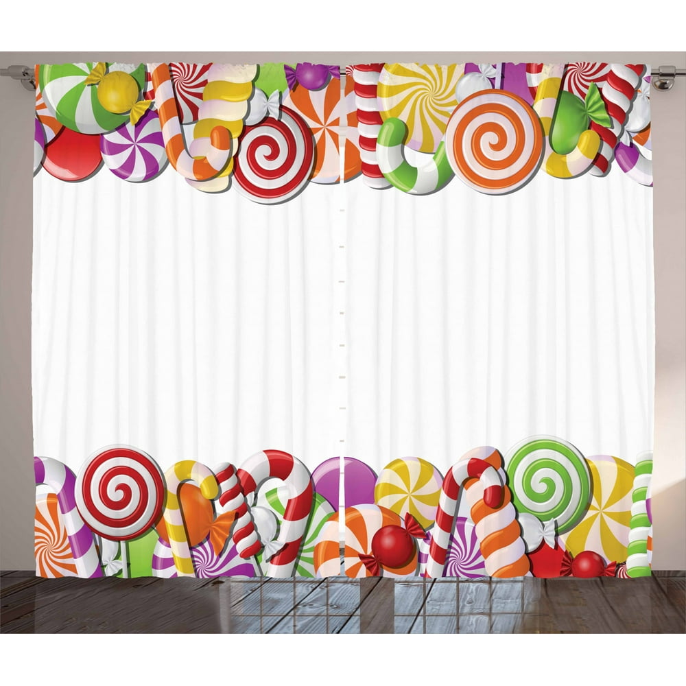 Candy Cane Curtains 2 Panels Set, Festive and Fun Framework with