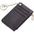 thumbnail image 1 of Toughergun Keychain Wallet for Women Front Pocket Slim Minimalist RFID Blocking Credit Card Money Change Wallet (Solid Black), 1 of 5