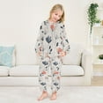 thumbnail image 5 of Fluffy Pajamas Set Fuzzy Winter Warm Pj Sets Pullover Tops and Long Pants Elegant and Simple Flowers X-Small, 5 of 8