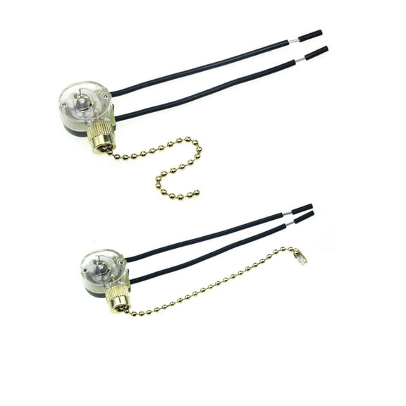 OUNONA 2Pcs Light Pull Chain Switch with Two Wire Control for Fan and Appliance