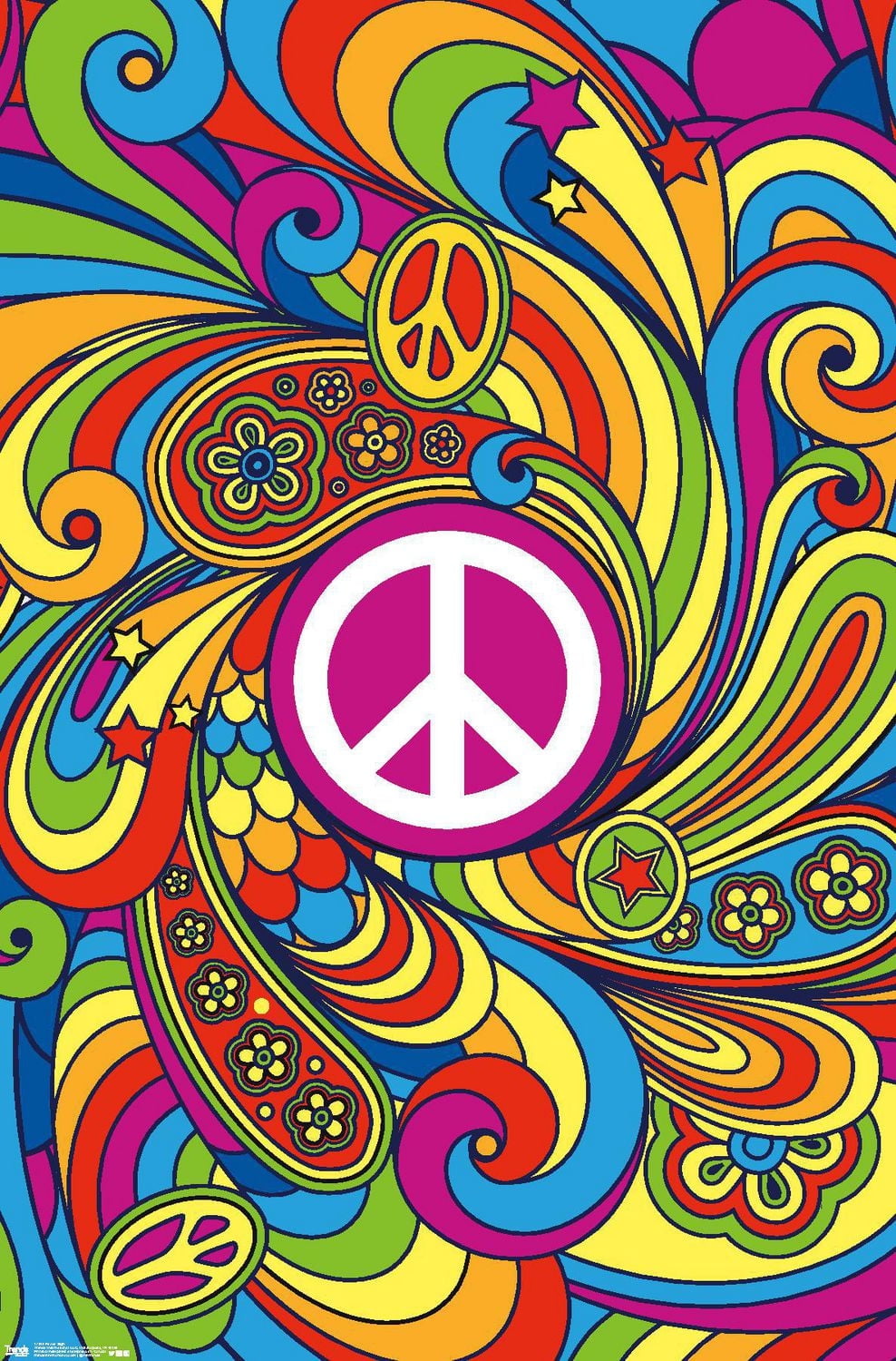 Peace Sign Wall Poster, 22.375" x 34"