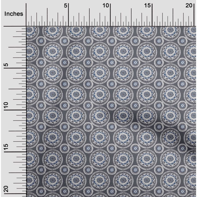 oneOone Organic Cotton Voile Fabric Floral Block Printed Craft Fabric BTY 42 Inch Wide