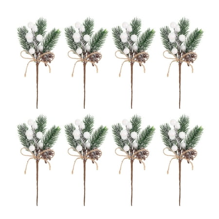 

NUOLUX 20Pcs Christmas Simulation Berry Pine Needle Diy Green Pine Ornament Accessories