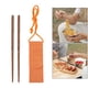 thumbnail image 4 of Palillos de viaje de 200 mm con bolsa, reutilizables, chinos, de acero inoxidable, de madera, portátiles, aptos para lavavajillas. Madera completa, 4 of 9