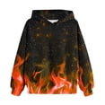 thumbnail image 5 of WOYY Big Boys Hoodie Fire Print Hooded Sweatshirt Casual Active Hoodies, Sizes 8-9, 5 of 5