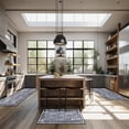 thumbnail image 6 of Boho Kitchen Rug Sets 3 Pieces, Washable Kitchen Mats for Floor, Non Slip Soft Vintage Kitchen Area Rug Floor Mat for Kitchen, Laundry Room and Hallway (Black, 20''x32''+20''x47''+20''x59''), 6 of 6