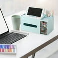 thumbnail image 2 of InsCrazy Clearance, Desktop Tissue Box Holders with Compartments Desktop Organizer Holders for Remote, Pen, Phone Desktop Storage Bathroom Organizers and Storage, 2 of 6