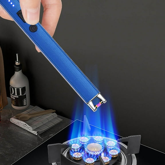 HOARBOEG USB Rechargeable Windproof Lighter for Gas Stove & Candles - 19.2" Long Reach Igniter with Battery Indicator, Type-C Charging, Safe Flame-Free Ignition