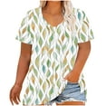 thumbnail image 2 of JTZGDY Plus Size Womens Summer Tops Vintage Printed Short Sleeve Round Neck Graphic T-Shirts Loose Fit Blouses Trendy Oversized Soft Cotton Tees Multicolor#21 XXXL, 2 of 6