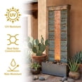 thumbnail image 4 of Sunnydaze 48"H Electric Natural Slate with Copper Accents Rippled Column Outdoor Water Fountain with LED Spotlight, 4 of 10