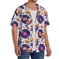 thumbnail image 2 of Fotbe record rock Skull star Camisa Estampada de Manga Corta para Hombre, Casual de Verano, Estilo Playero, Sin Arrugas-3X-Large, 2 of 5
