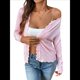 thumbnail image 3 of Suéter de Punto Tipo Cárdigan de Larga con Cuello en V y Botones para Mujer Rosa XL, 3 of 9