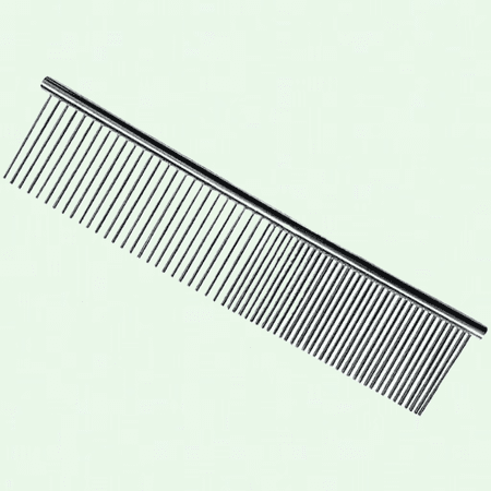 Professional Stainless Steel Grooming Comb for Dogs and Cats, Rounded Ends for Safety, Long and Short Hair