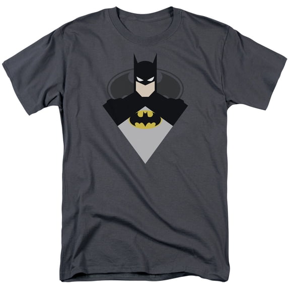 Batman Simple Bat S/S Adult 18/1 T-Shirt-Charcoal