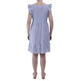 thumbnail image 3 of Beach Lunch Lounge Womens Flutter Sleeve Button Front Knee Length Dress, 3 of 4