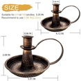 thumbnail image 2 of Gold Brass Vintage Candlestick Holders, with Handle, Taper Candle Holder for Candlesticks, for Fireplace Party, Dining, Home, Wedding Decor,Fits 3/4 inch Thick Candle&Led Candles（Set of 6pcs）, 2 of 12