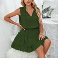 thumbnail image 4 of Vedolay Womens Dresses Women's Short Sleeve Square Neck Maxi Long Dress,Green XL, 4 of 5