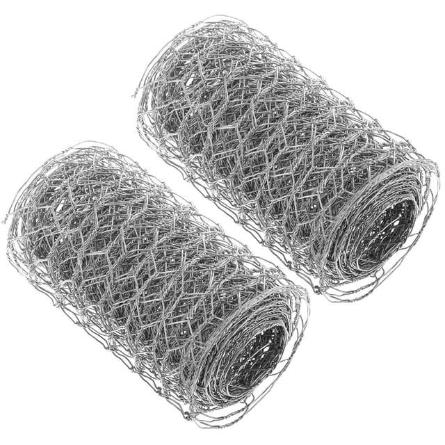 OUNONA 2pcs Galvanized Hexagonal Chicken Wire Mesh Metal Garden Fencing for DIY Projects Durable