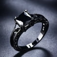 thumbnail image 2 of LINXIQIN Women Square Moissanite Couple Ring Multi-Gemstone Ring, 2 of 10