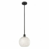 Innovations Lighting - White Mouchette - 1 Light Stem Hung Mini Pendant In