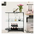 thumbnail image 2 of Bar Cabinets Table with 2-Holder, Modern Liquor Cabinet with Tempered Glass, Wine Storage with Glass Holders for Home Bar, Kitchen, Pub - Black 40''L x 16''W x 41''H, 2 of 9