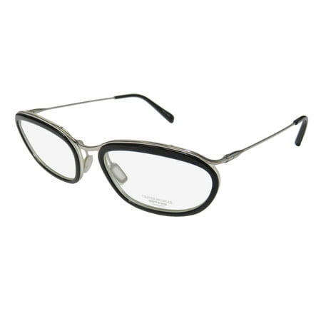 New Oliver Peoples Massine Womens/Ladies Designer Full-Rim Titanium Black / Silver Spectacular Titanium Frame Demo Lenses 52-18-133 Eyeglasses/Eyeglass Frame