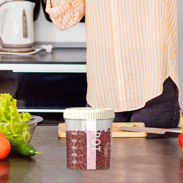 Ganfancp Frascos Herméticos de Cocina con Graduación Frascos de Almacenamiento de Granos y Cereales Cajas de Almacenamiento de Alimentos para El Hogar Snacks Frascos de Almacenamiento Transparentes A