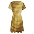 thumbnail image 5 of Yellow Brick Stone Wall Sunlight Sundress Short Sleeve Dress Summer Women Clothes Dress for Women Dresses, 5 of 7