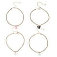 thumbnail image 1 of Shisuyan Foot Chain Rhinestone Anklet Jewelry Pink Alloy 4Pcs 8.7x0.8In, 1 of 8