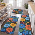 thumbnail image 2 of Pioneer Flower Floral Print Pattern Kitchen Rugs Sets Of 3,Kitchen Runner Rugs Non Skid Washable,Decorative Kitchen Floor Mats for Kitchen,Sink,Laundry,17"x30"+ 17"x47" + 17"x59", 2 of 6