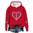thumbnail image 3 of Sentuca Valentines Day Clothes for Girls Hoodies, Long Sleeve Hooded Pullover Sweatshirts, Love Print Graphic Hoodie Size 9-10Years, 3 of 5