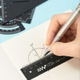 thumbnail image 6 of School Geometry Tool Set Metal Drawing Ruler for Student Including Metal Straight Ruler Set Square Protractor and Case, 6 of 9