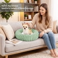 thumbnail image 6 of Exclusivo Mezcla Calming Donut Dog Bed with Non-Slip Bottom, 24 inches Cozy Fluffy Faux Rabbit Fur Round Pet Bed for Medium Dogs, Green, 6 of 6
