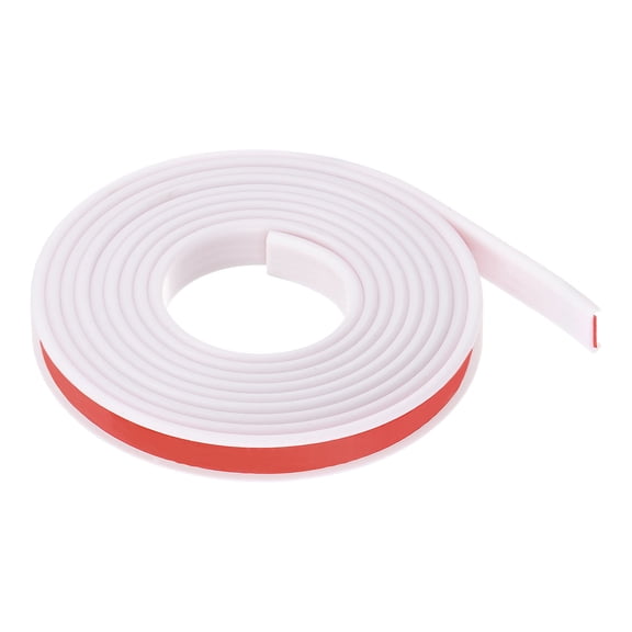 Uxcell 14mm x 3000mm Flexible TPE Self Adhesive U-Shape Veneer Edging Edge Banding White